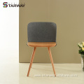 Hot selling Fabric Cover Wooden Legs Dining Chair